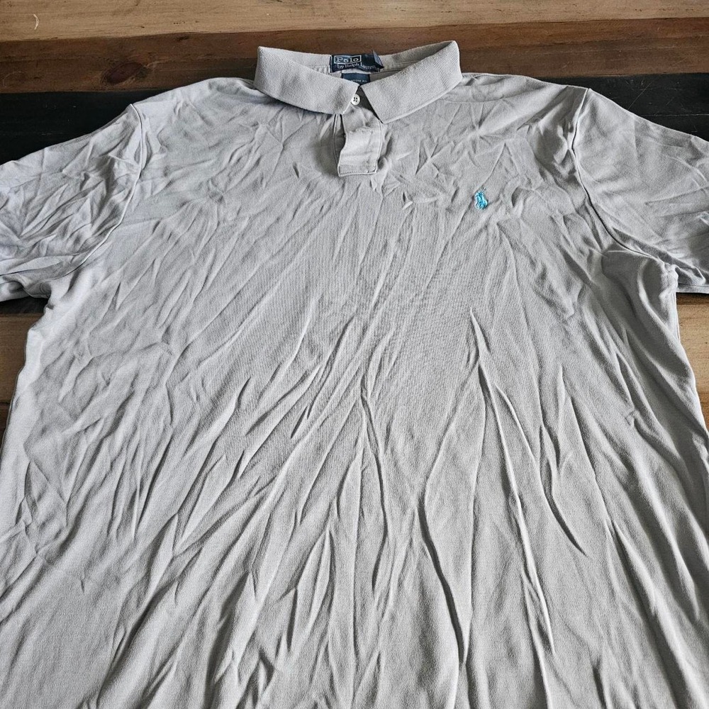 Gray Polo Ralph Lauren polo shirt with blue logo, size XXL #preppy #classic 0162
